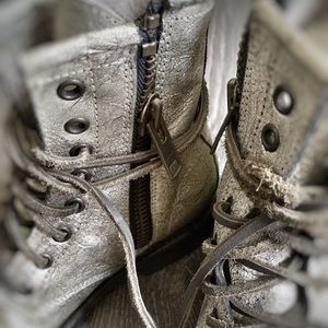 Freebird Silver Manchester Combat Boots 